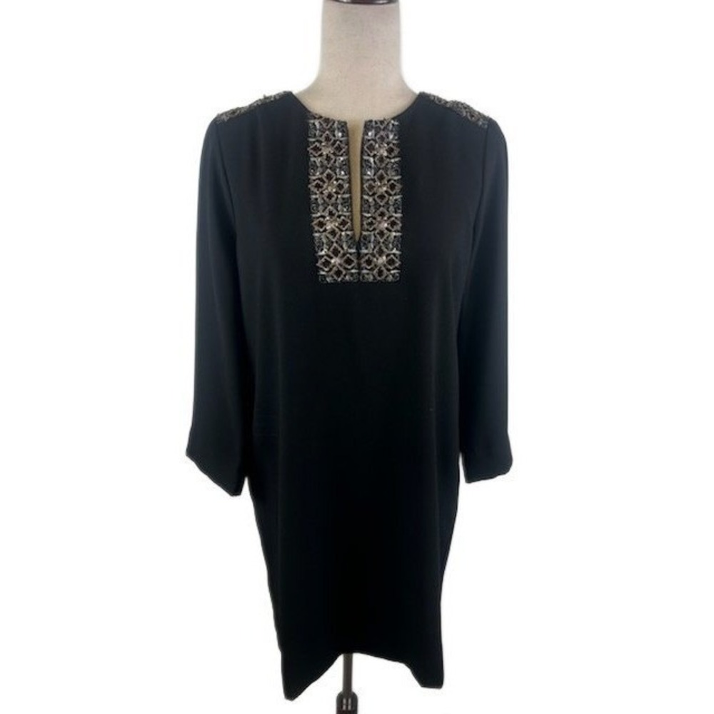 Karen Kane Dress Women's Size Medium Black Jeweled Neckline Cocktail‎ Party